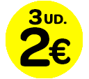 3 latas por dos euros, la unidad sale a 0,50€