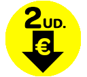 llevando 2 unidades a 1€ la unidad