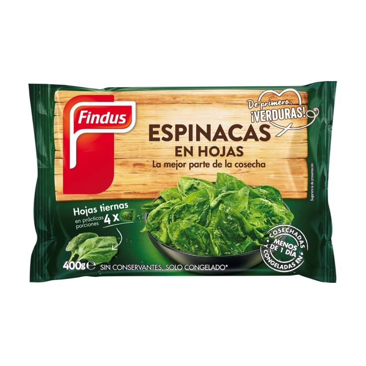 espinacas hojas, 400g