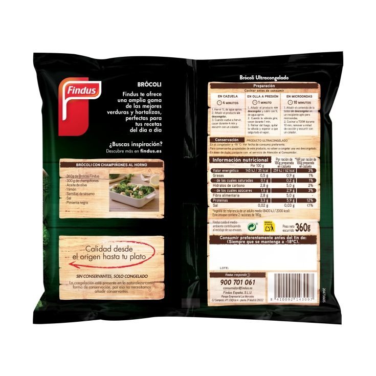 floretes de brócoli, 360g