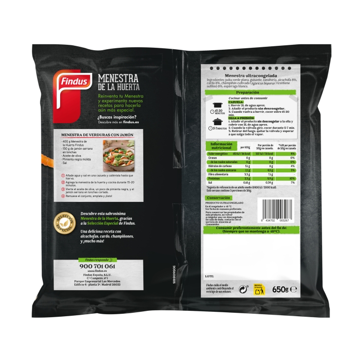 menestra de la huerta, 650g