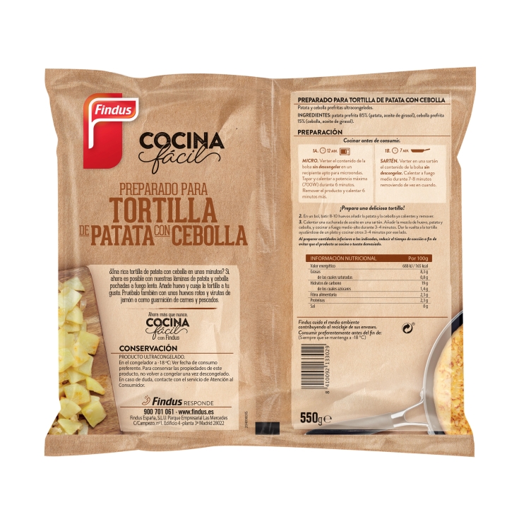 preparado tortilla con cebolla, 550g