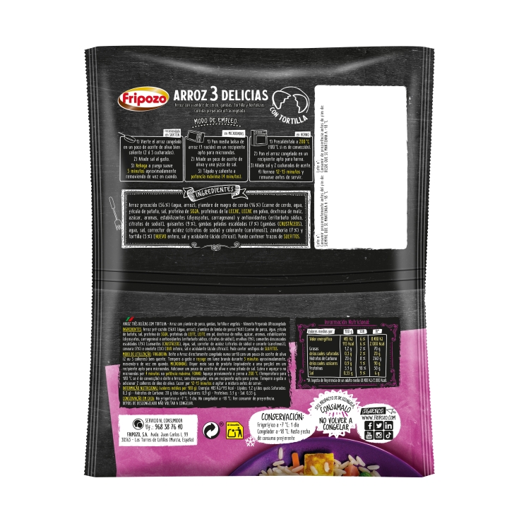 arroz 3 delicias con tortilla, 500g