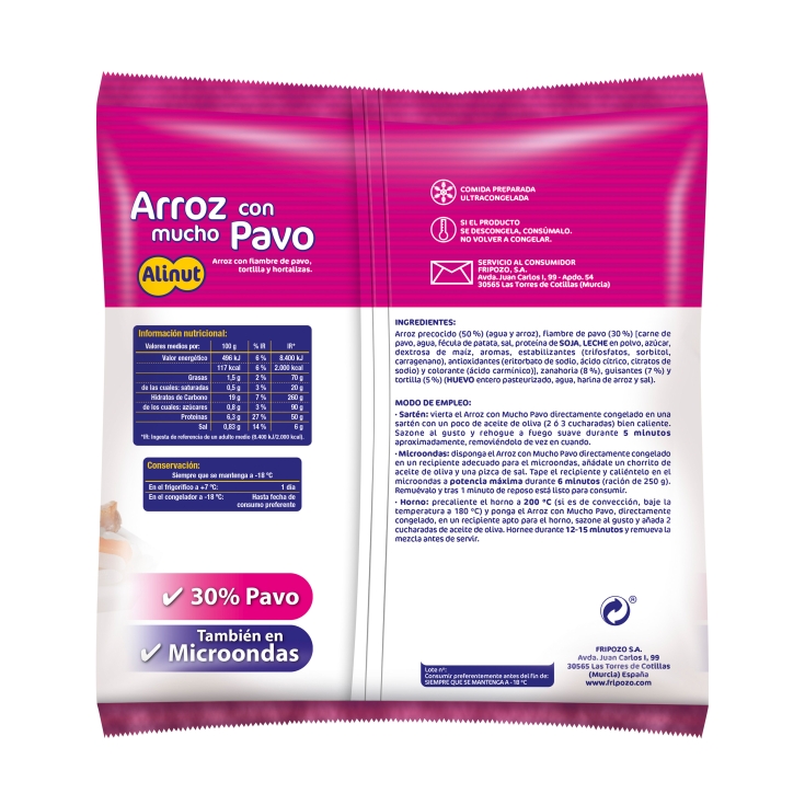 arroz con mucho pavo, 240g