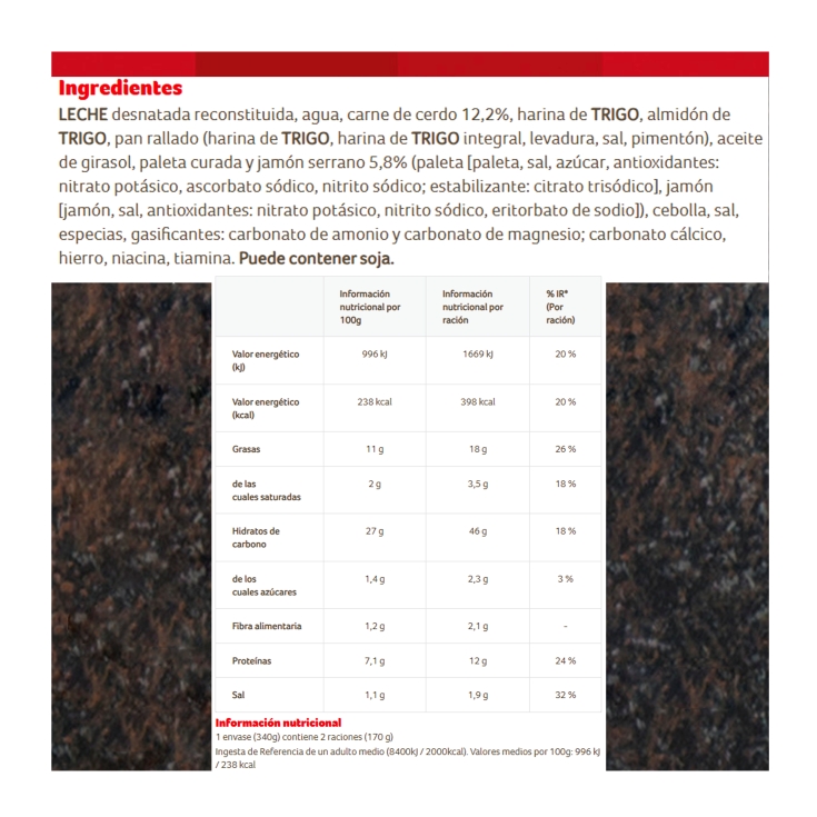 croquetas horneables de cocido, 340g
