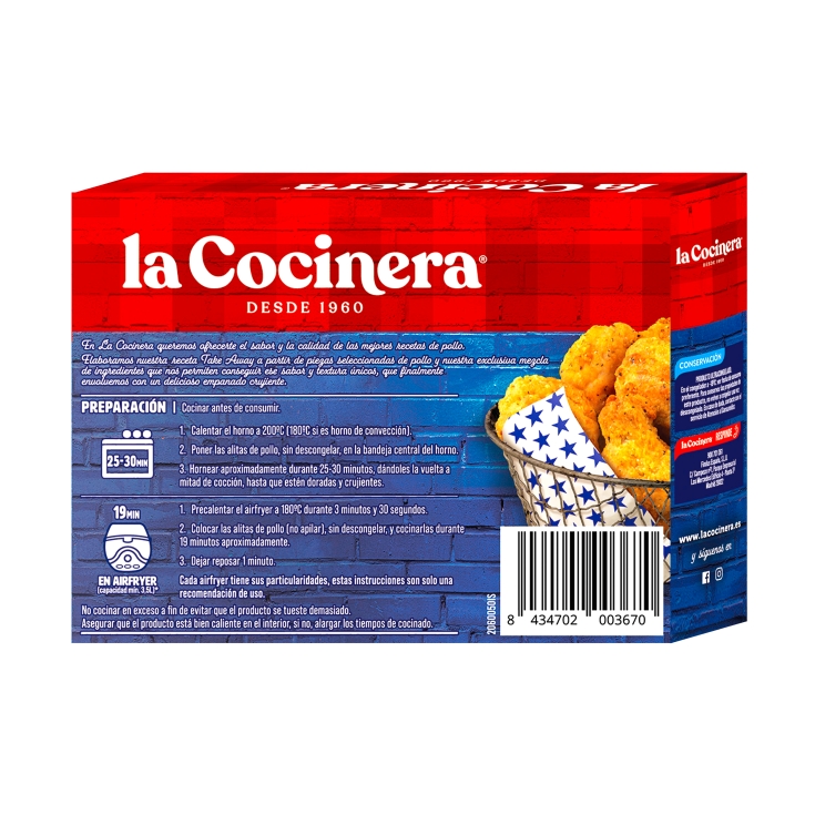 alitas pollo estilo americano, 400g