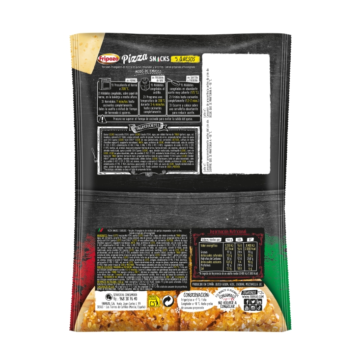 pizza snack 5 quesos, 250g