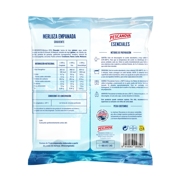 filete merluza empanada crujiente, 540g