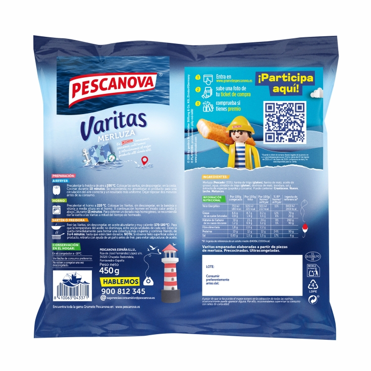 varitas merluza, 450g
