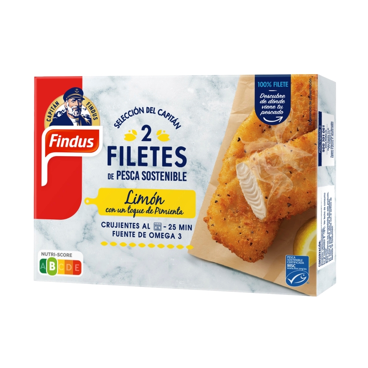 filetes de pescado al limón y pimienta, 225g