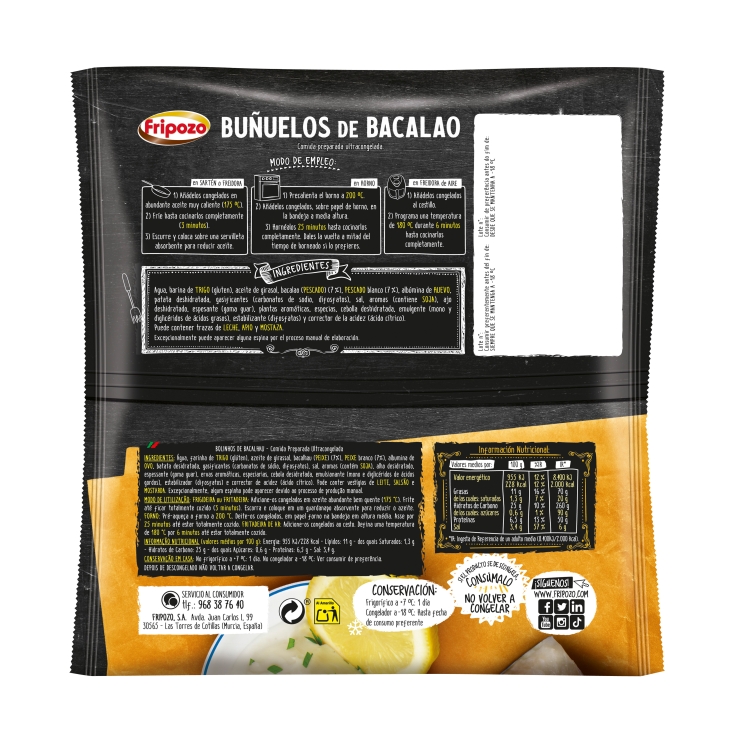 buñuelos de bacalao, 500g