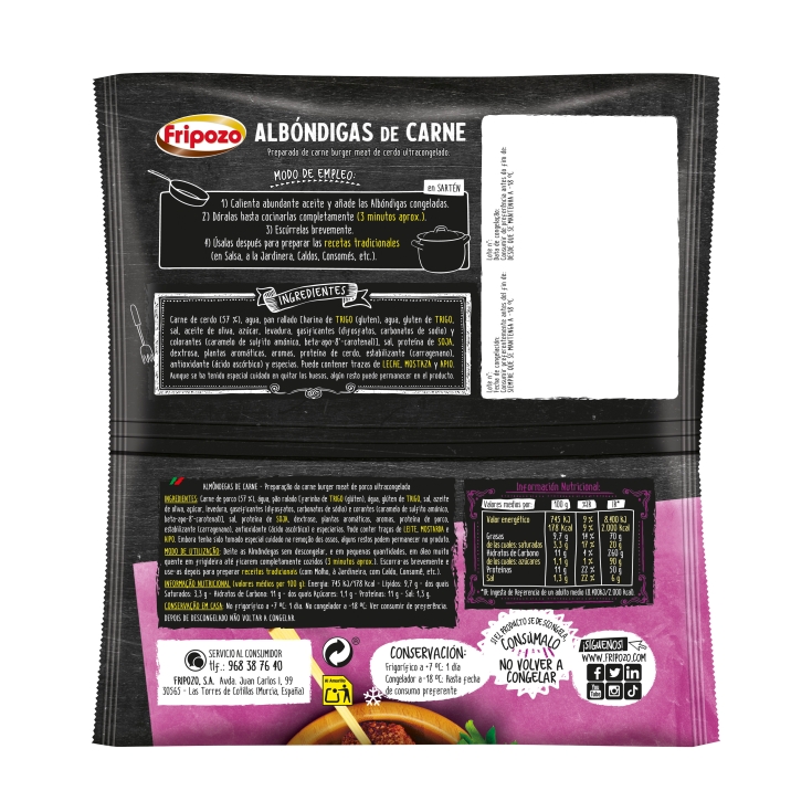 albóndigas carne, 500g