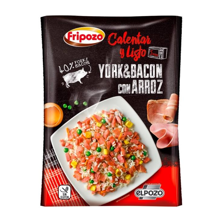 york & bacon con arroz calentar y listo, 400g