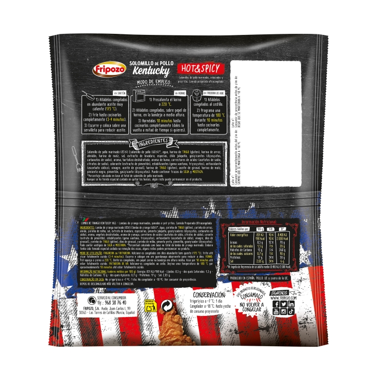 solomillo de pollo kentucky hot&spicy, 250g