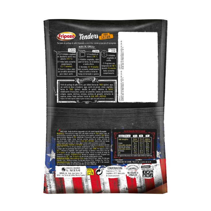 tenders pechuga pollo cajun, 250g