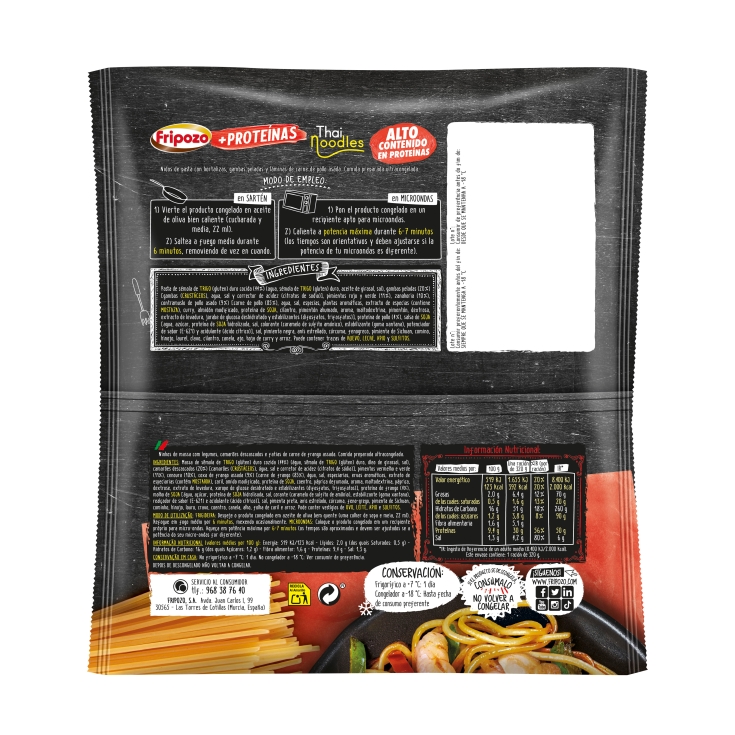 thai noodles + proteínas, 320g