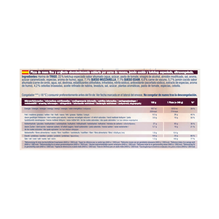 pizza barbacoa, 340g