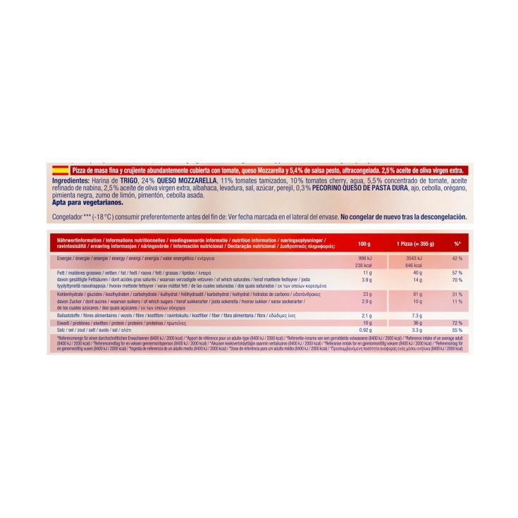 pizza mozarella, 355g