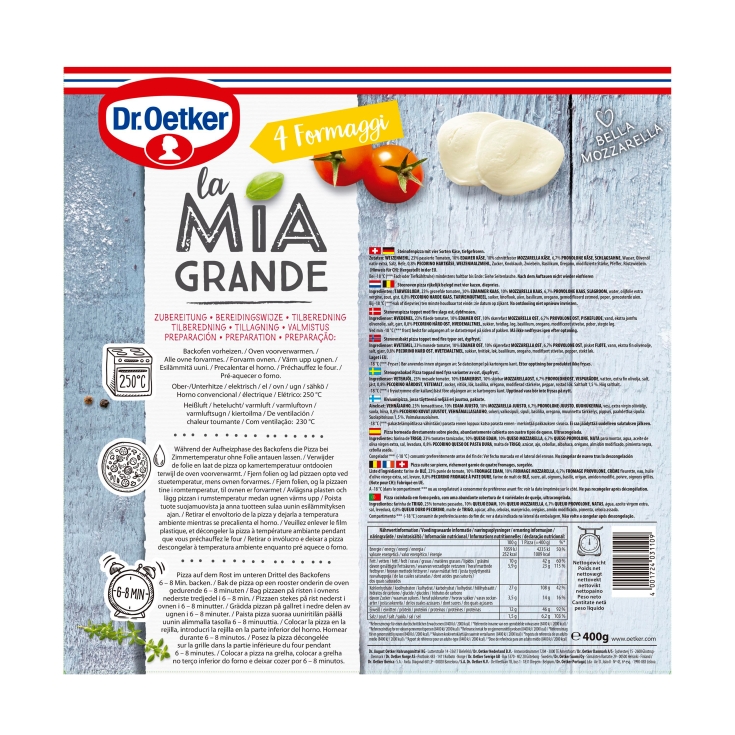 pizza 4 quesos, 400g