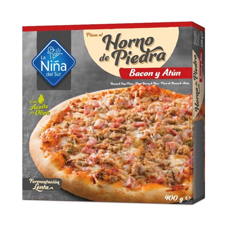pizza horno piedra bacon atún, 400g