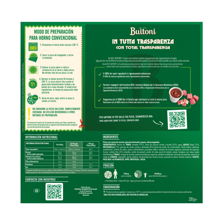 pizza forno di pietra barbacoa, 330g