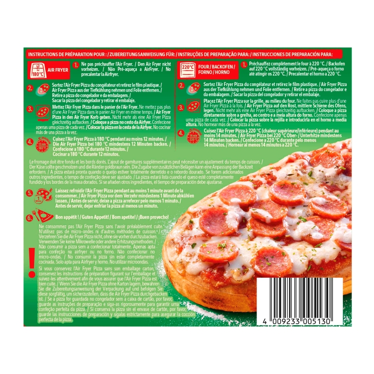 pizza salame air fryer, 195g