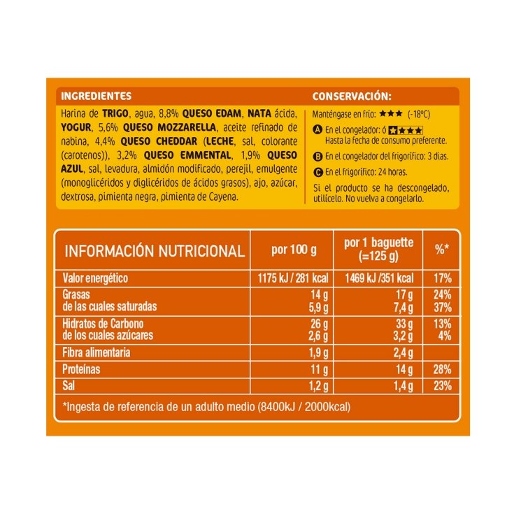 pannini 4 quesos, 250g