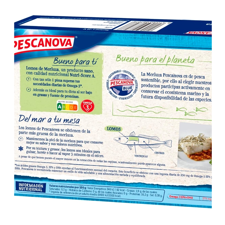 lomos de merluza, 400g