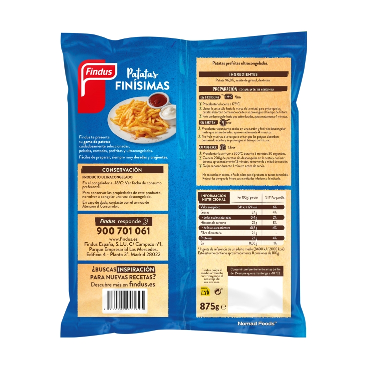 patatas finísimas, 875g