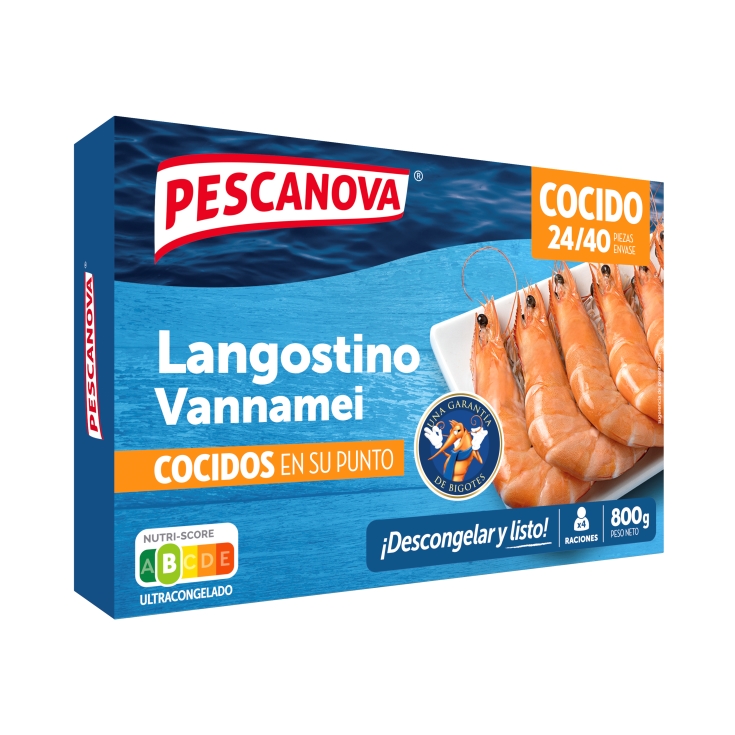 langostino cocido 24/40, 800g