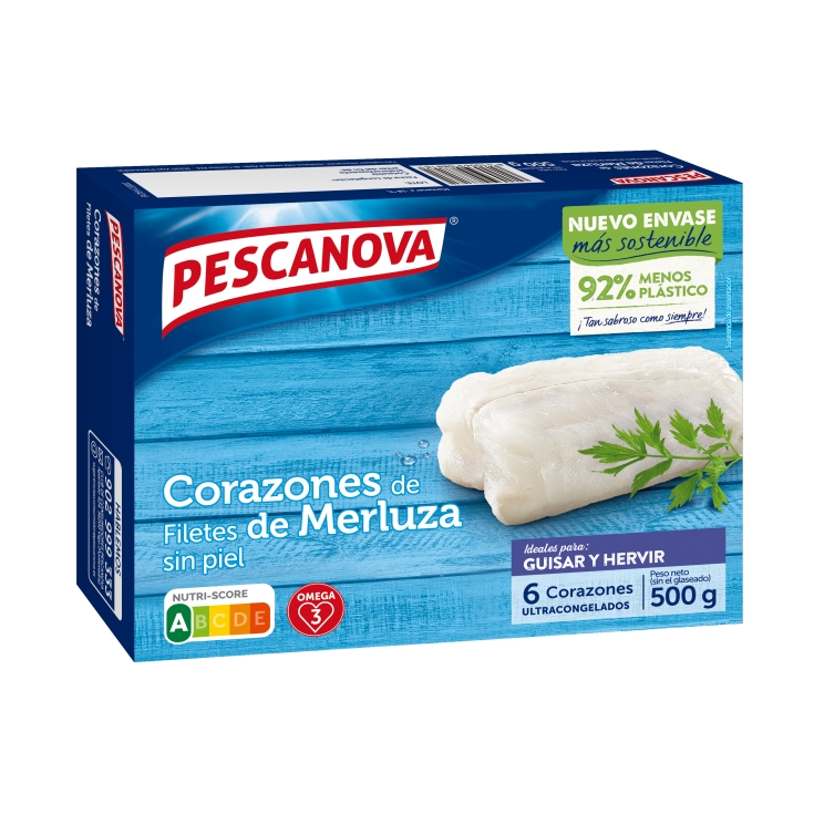 corazones merluza s/piel, 500g