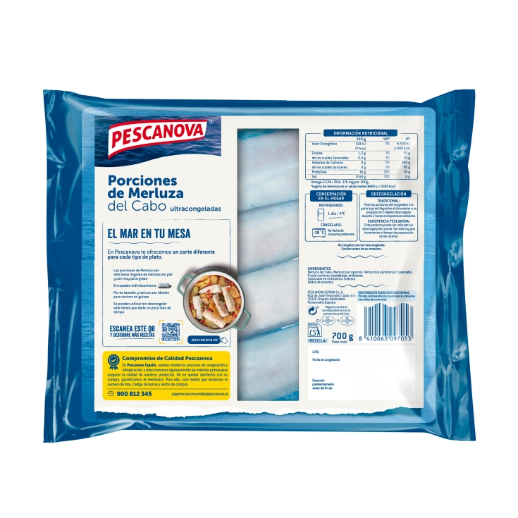 merluza en porciones, 700g