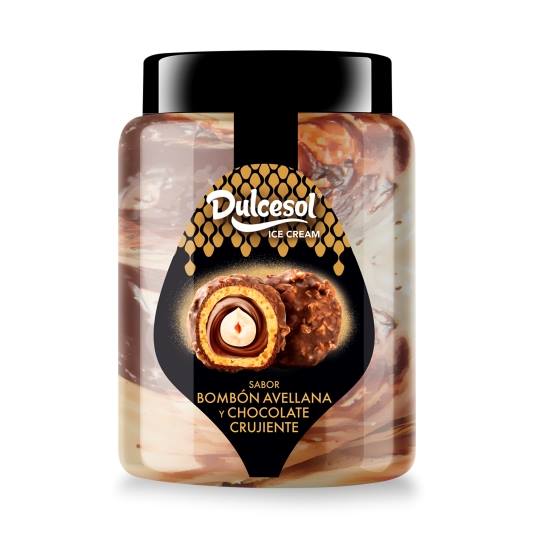 helado bombón avellana bote, 500g