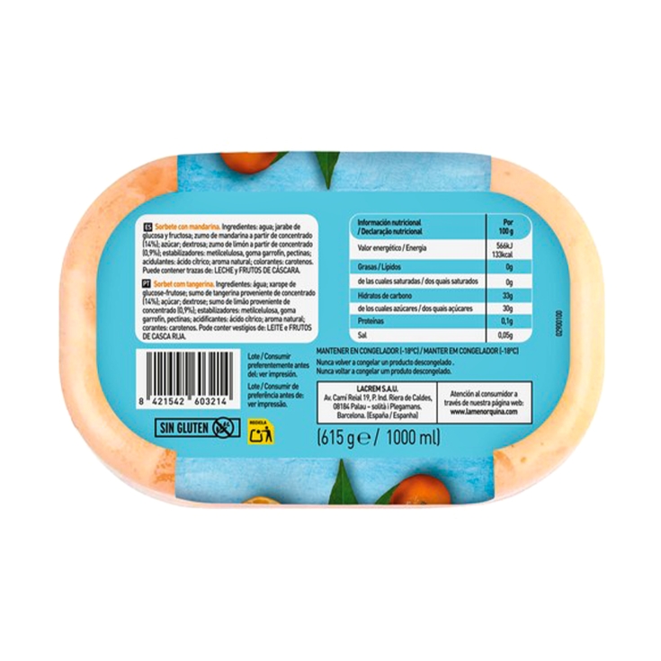 helado sorbete mandarina, l