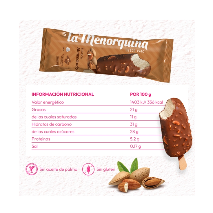 helado bombón almendrado nata, pk-3