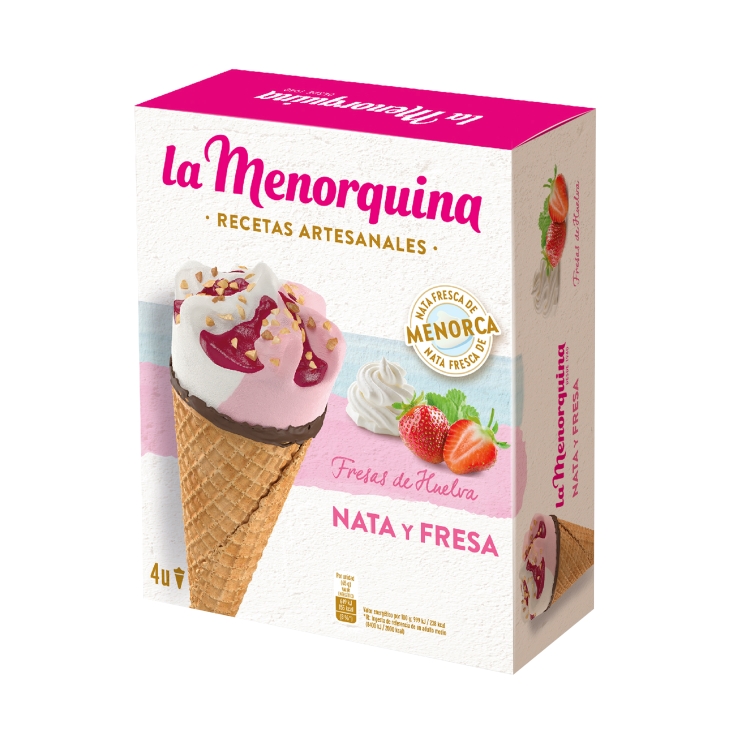helado cono nata fresa, pk-4
