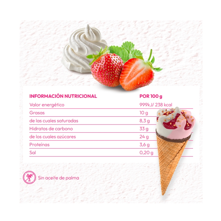 helado cono nata fresa, pk-4