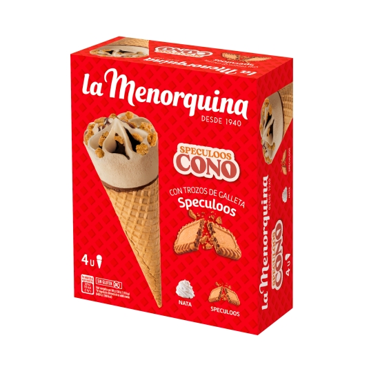 helado cono galleta speculoos, pk-4