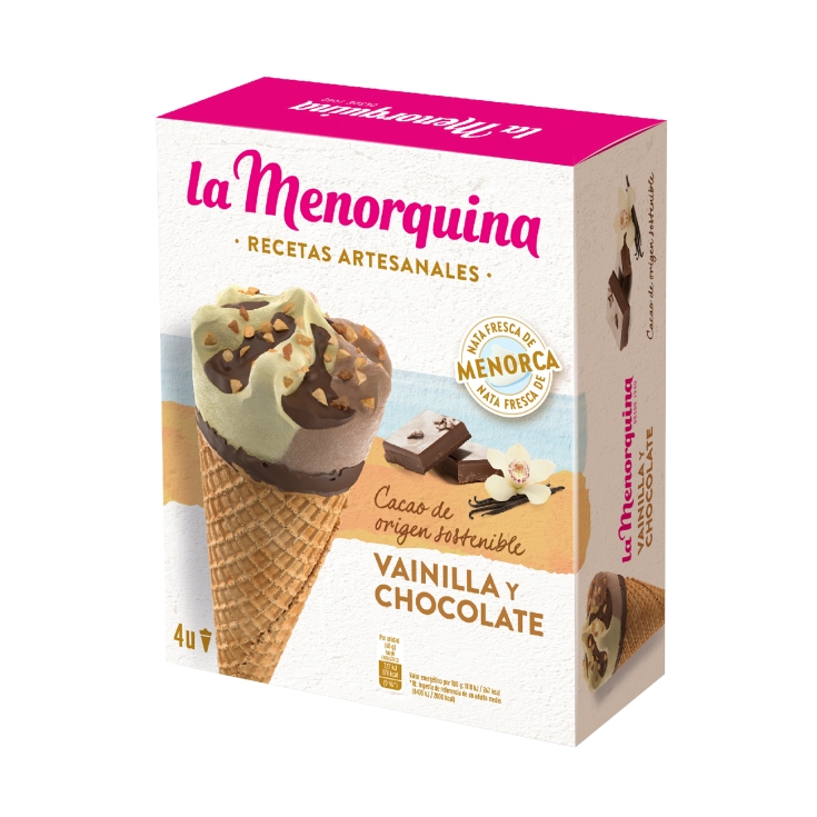 helado cono vainilla/chocolate, pk-4