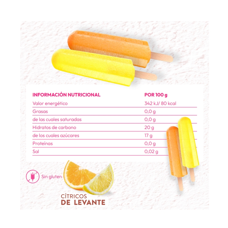 helado polo naranja limón, pk-6
