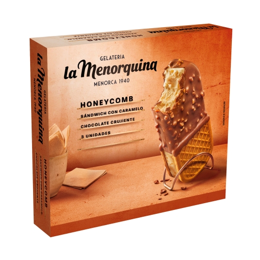helado sandwich caramelo honeycomb, pk-3