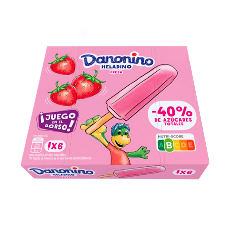 helado danonino fresa, pk-6