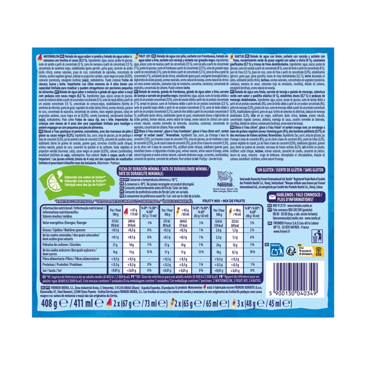 helado pirulo fruity mix, pk-7