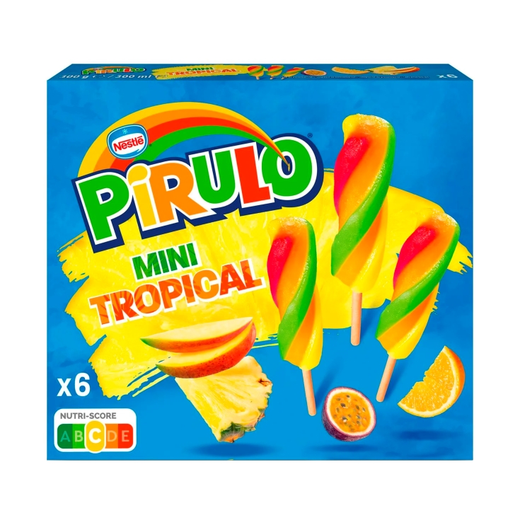 helado pirulo mini tropical, pk-6