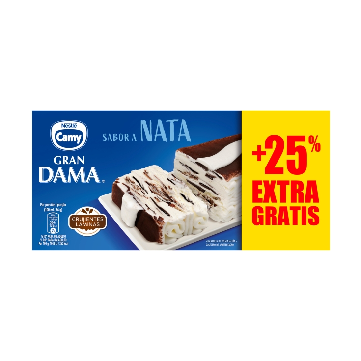 tarta camy gran dama nata, 850ml