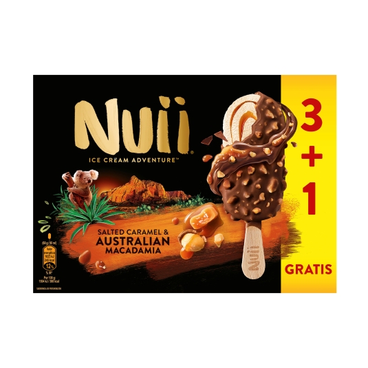 helado bombón caram.&nueces macadamia, pk-3+1