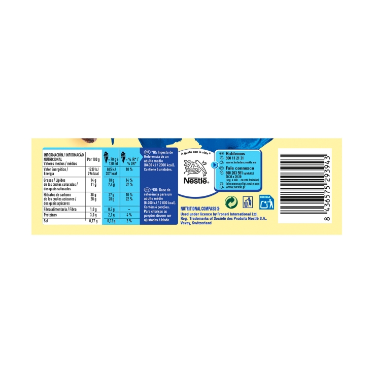 helado cono doble vainilla, pk-6