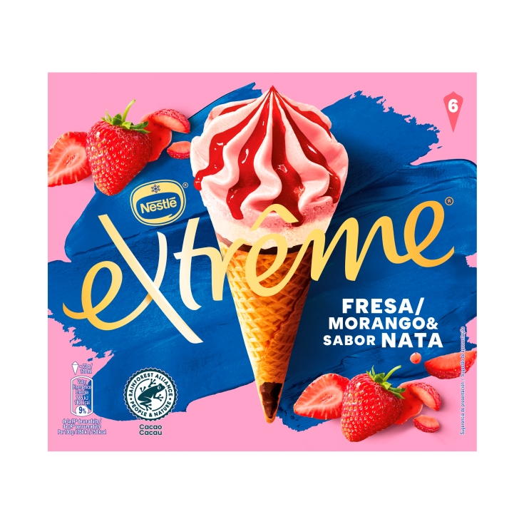 helado cono fresa nata, pk-6