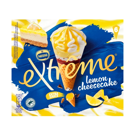 helado cono lemon cheescake, pk-6