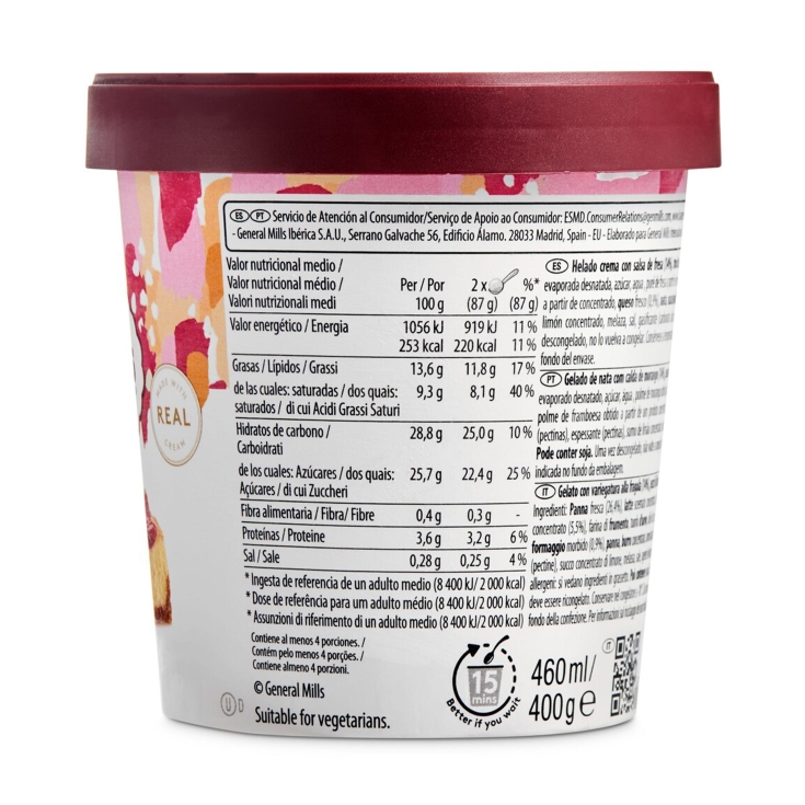 helado strawberry cheesecake, 460ml